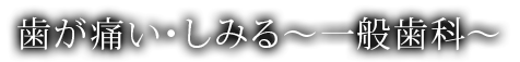 歯が痛い・しみる～一般歯科～
